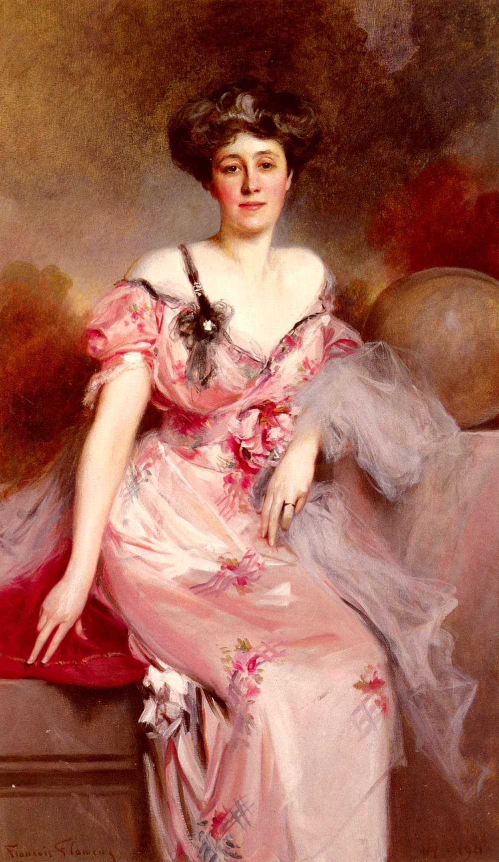 Portrait De Mme D - Francois Flameng, reproducere canvas