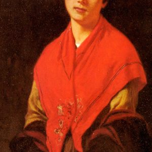 Zandomeneghi Federico Donna In Rossa - Zandomeneghi, reproducere canvas