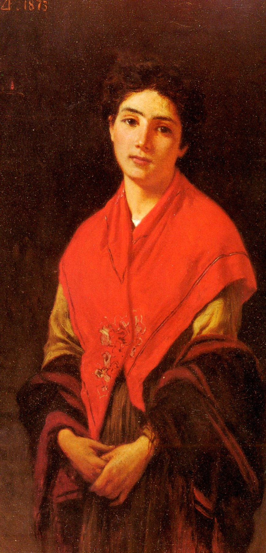Zandomeneghi Federico Donna In Rossa - Zandomeneghi, reproducere canvas