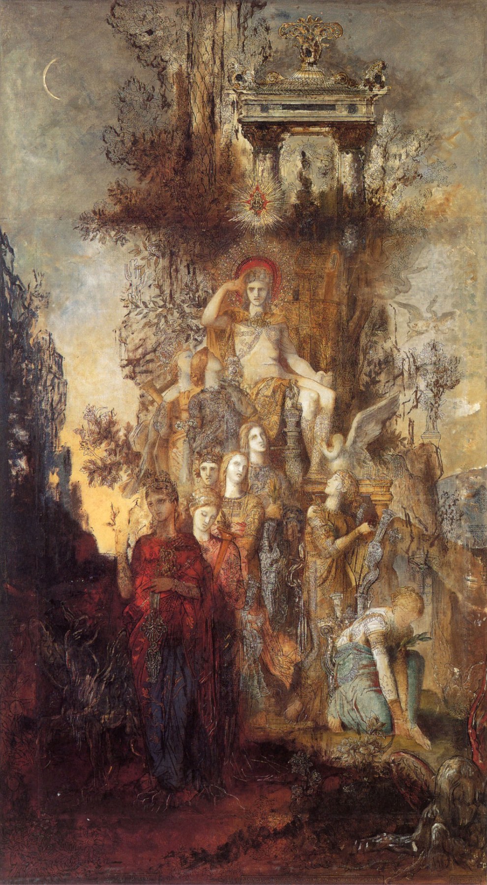 The Muses Leaving Their Father Apollo To Go - Gustave Moreau, reproducere canvas