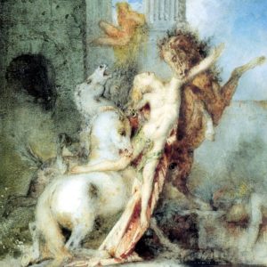 Diomedes Devoured By His Horses Watercolour - Gustave Moreau, reproducere canvas