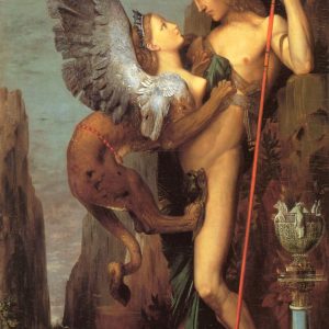 Oedipus And The Sphinx - Gustave Moreau, reproducere canvas