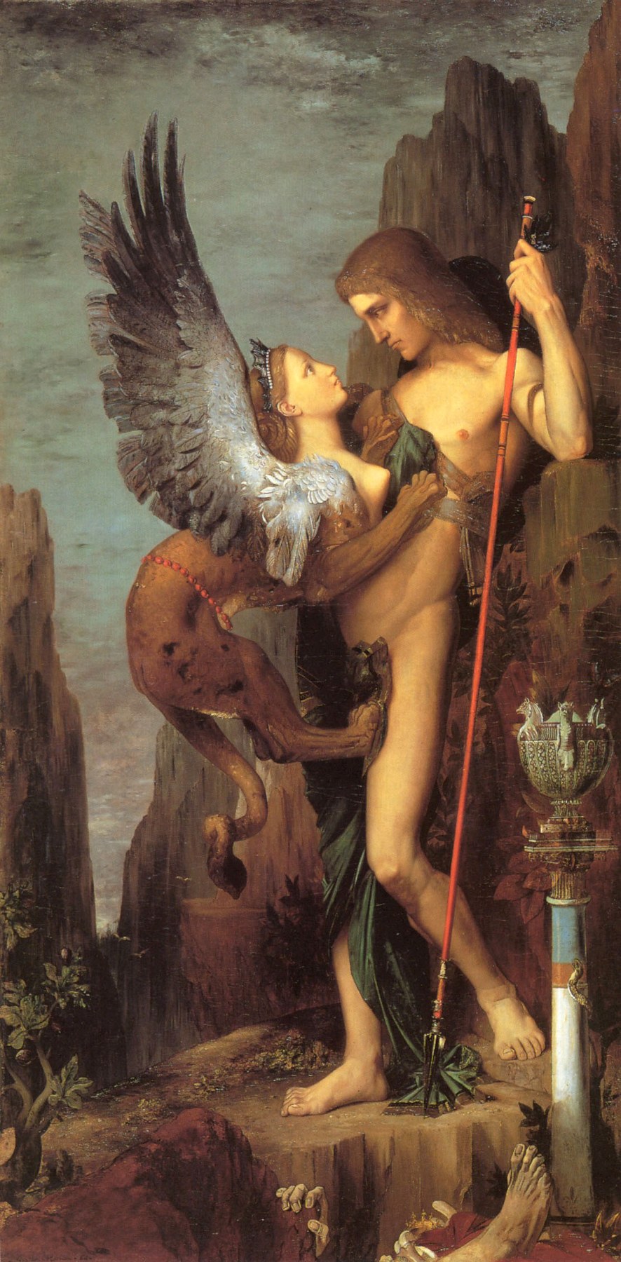 Oedipus And The Sphinx - Gustave Moreau, reproducere canvas