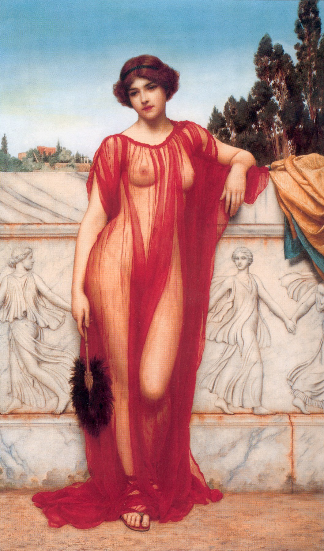 Godward JW Athenais 1908 1 - John William Godward, reproducere canvas