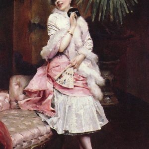 Madrazo Y Garreta Raimundo De LADY WITH A MASK - Raimundo de Madrazo y Garreta, reproducere canvas
