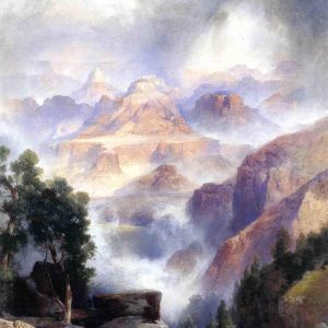 A Showrey Day Grand Canyon - Thomas Moran, reproducere canvas