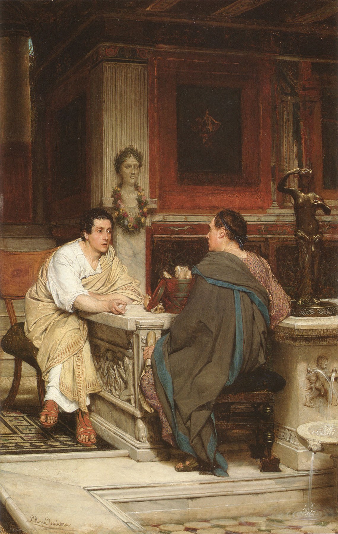 The Discourse - Lawrence Alma-Tadema, reproducere canvas