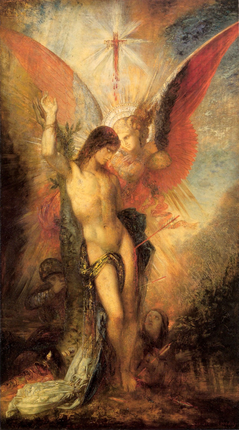 St Sebastian And The Angel - Gustave Moreau, reproducere canvas